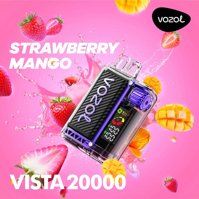 Vozol Vista 20000 Puffs Strawberry Mango 50mg Disposable Vape.