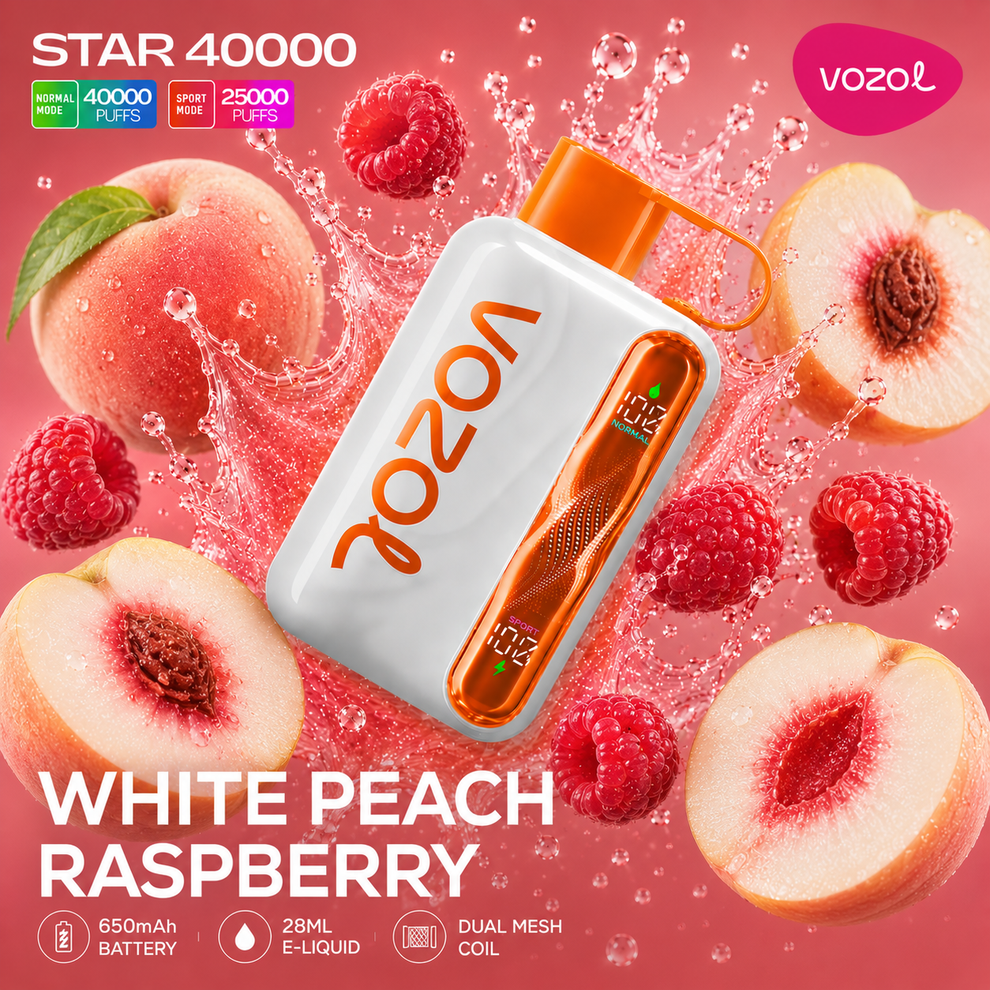 Vozol Star 40,000 Strawberry Raspberry cherry Disposable. (Copy)