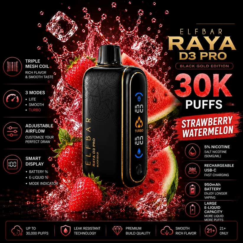 ELF BAR RAYA D3 Pro - Strawberry Watermelon 30,000 puffs