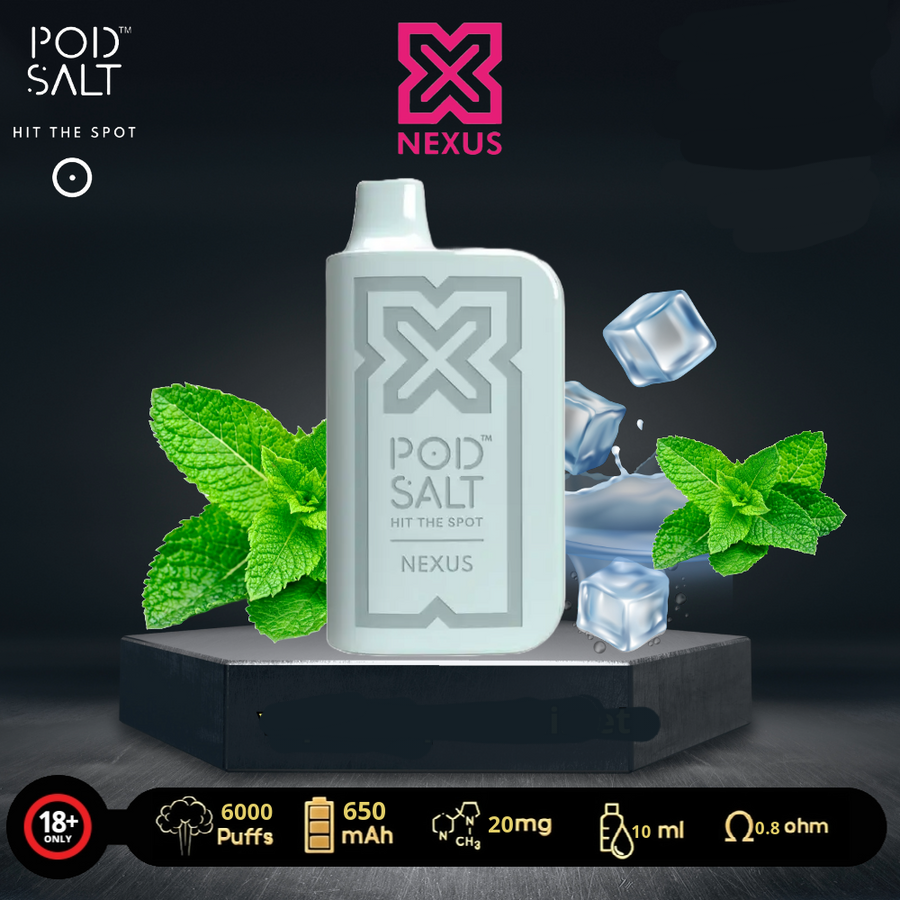 Pod Salt Nexus 6000 Puffs Icy Mint 20mg Disposable Vape In Uganda.