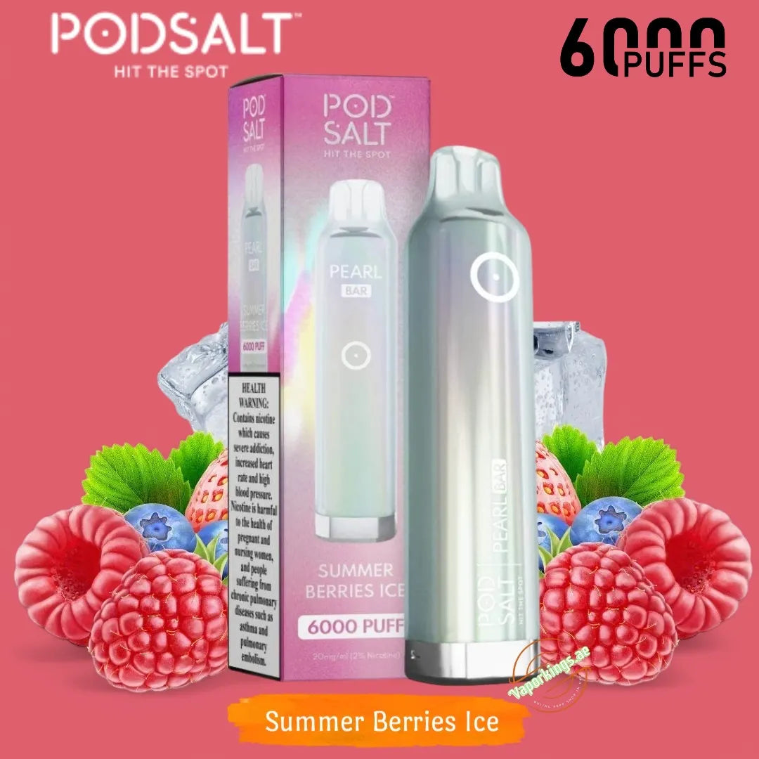 Pod Salt Pearl Bar 6000 Puffs 20mg Summer Berries Disposable Vape In Uganda.
