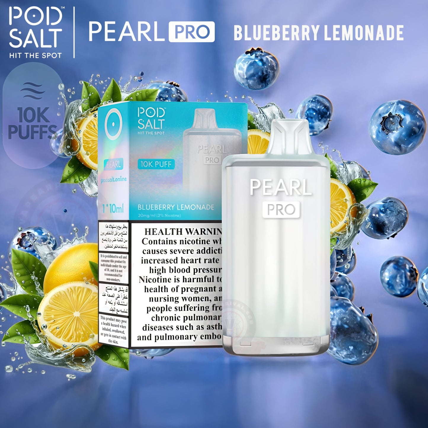 Pod salt pearl pro 10k Blueberry Lemonade Disposable Vape.