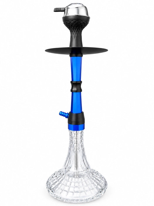 Premium Hookah Single Hose Set, Glass Vase, Stainless Steel Design