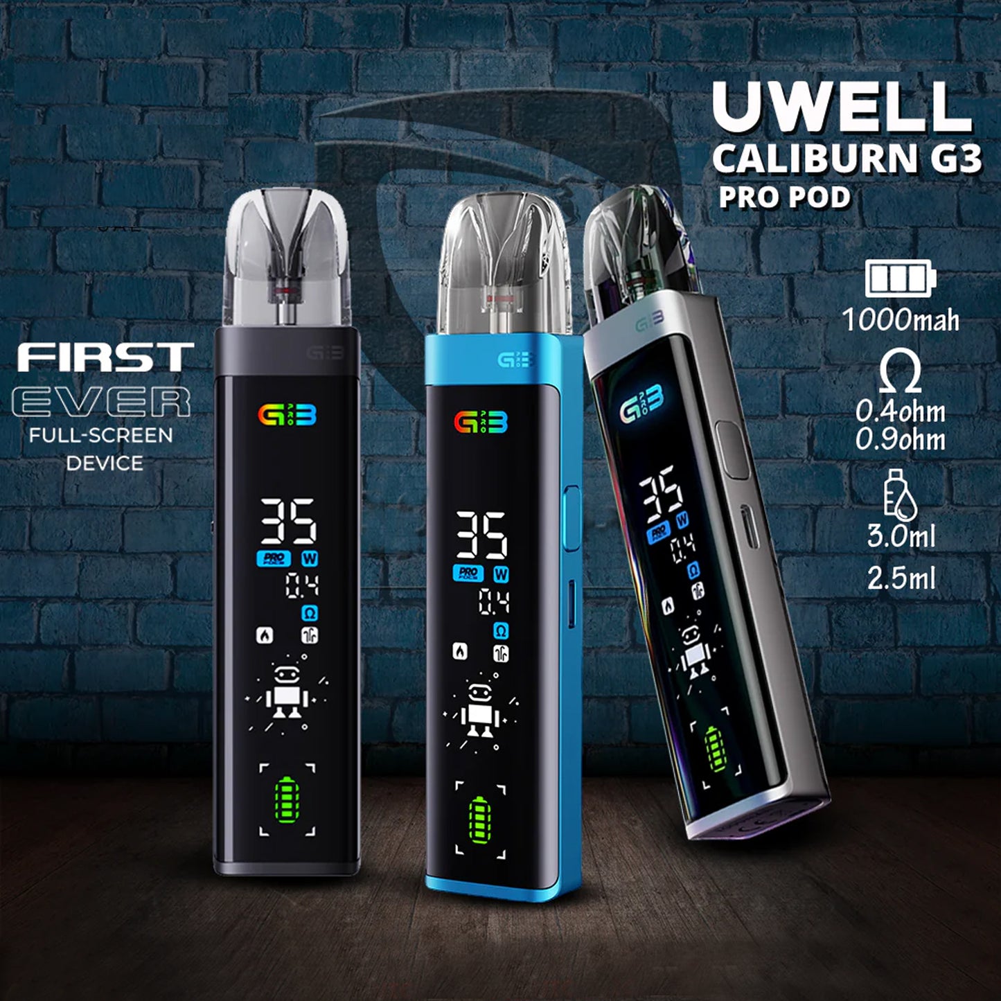 Uwell Caliburn G3 Pro Pod System Kit 1000mAh