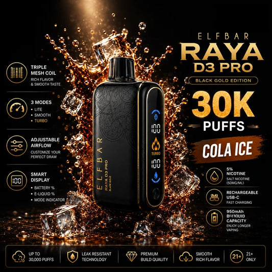 ELF BAR RAYA D3 Pro - Cola ice 30,000 puffs