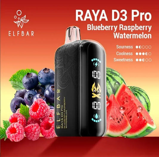 ELF BAR RAYA D3 Pro -Blueberry Raspberry Watermelon 30,000 puffs