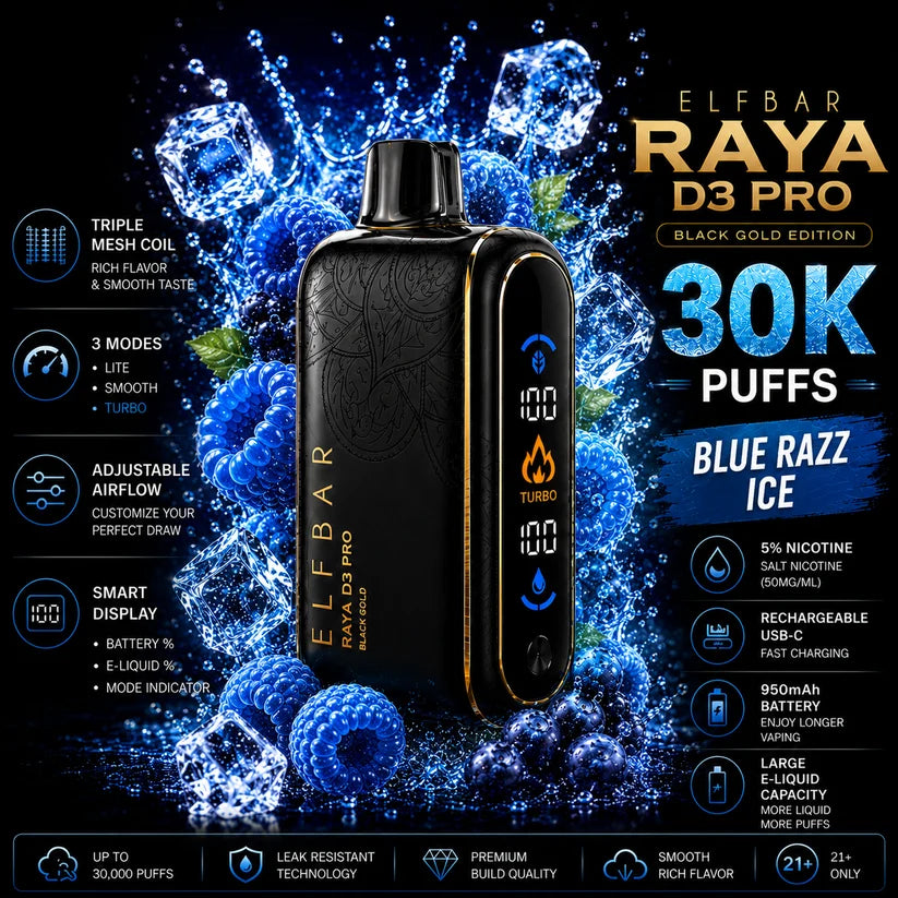 ELF BAR RAYA D3 Pro - Bluerazz Ice