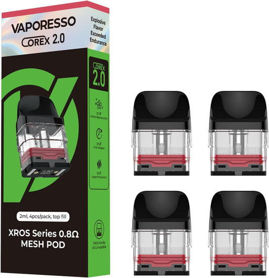 Vaporesso Xros Pod 0.8 4 Pack - for XROS Vape Device (0.8Ω Mesh).