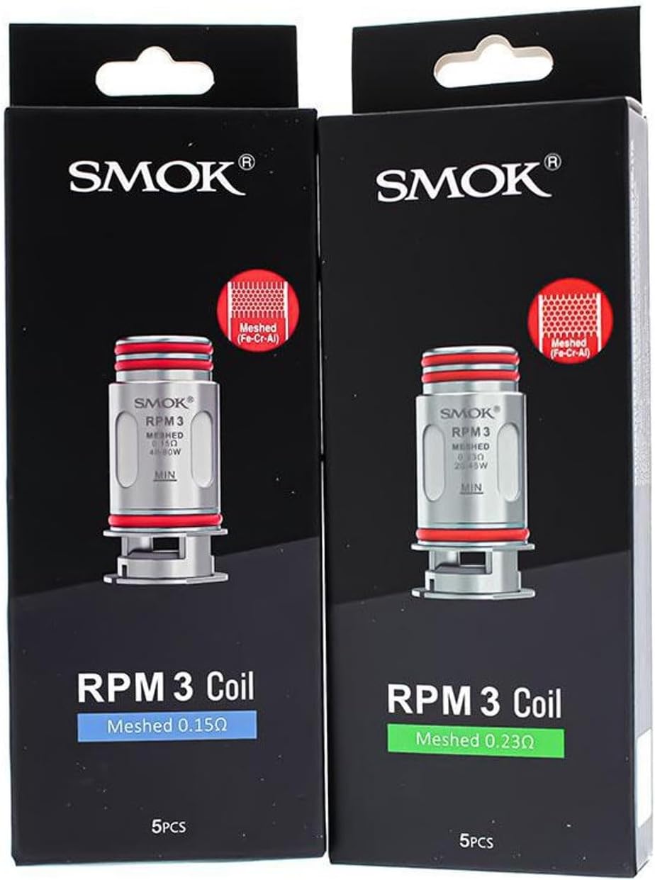 Smok RPM 3 Coils 0.15ohm 0.23ohm Meshed Coil  Replacement Pack Of 5