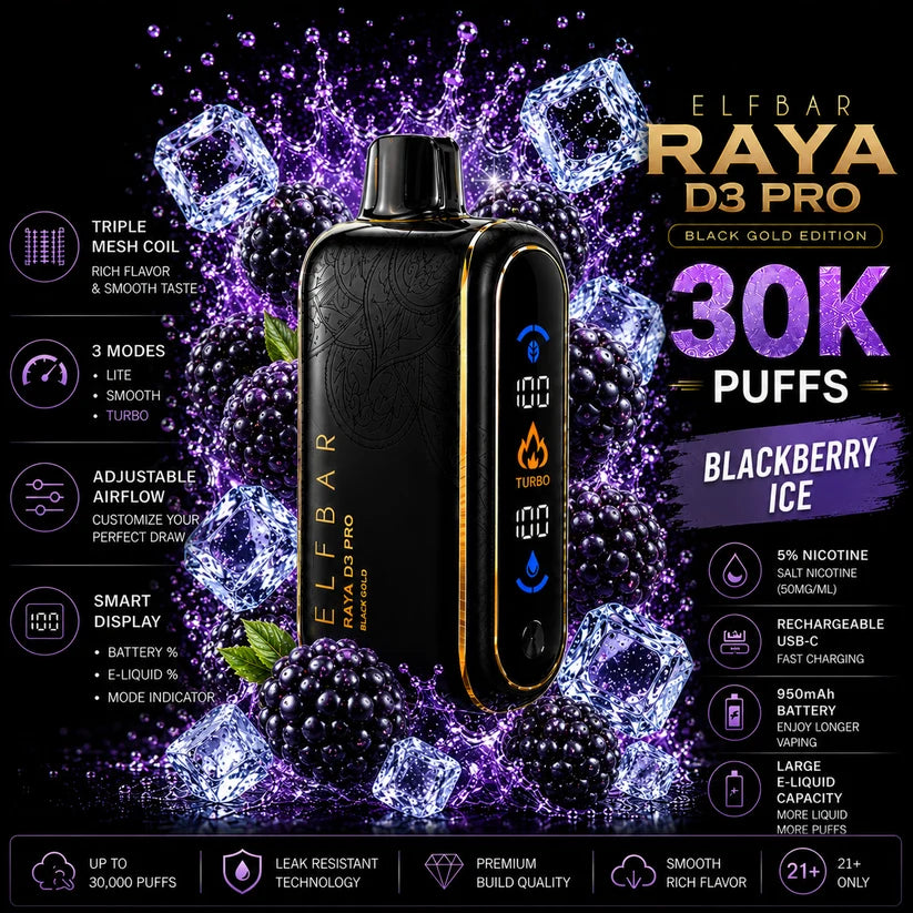 ELF BAR RAYA D3 Pro - Blackberry Ice  (5% nic)
