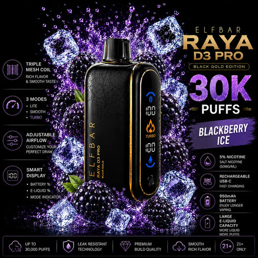 ELF BAR RAYA D3 Pro - Blackberry Ice  (5% nic)