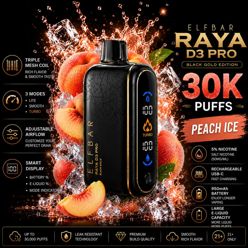 ELF BAR RAYA D3 Pro - Peach Ice