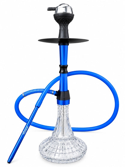 Premium Hookah Single Hose Set, Glass Vase, Stainless Steel Design