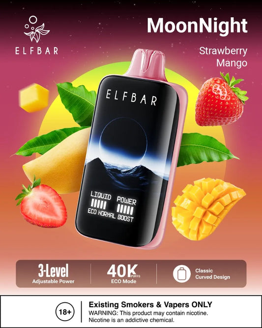 Elf bar Moon Night Strawberry Kiwi Ice 40000 puffs.
