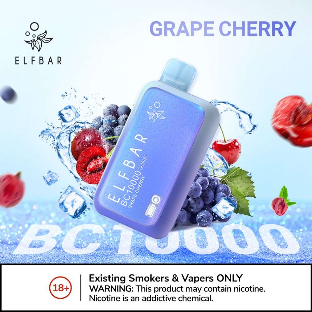Best disposable vapes Uganda Elf bar bc10,000 Grape Cherry