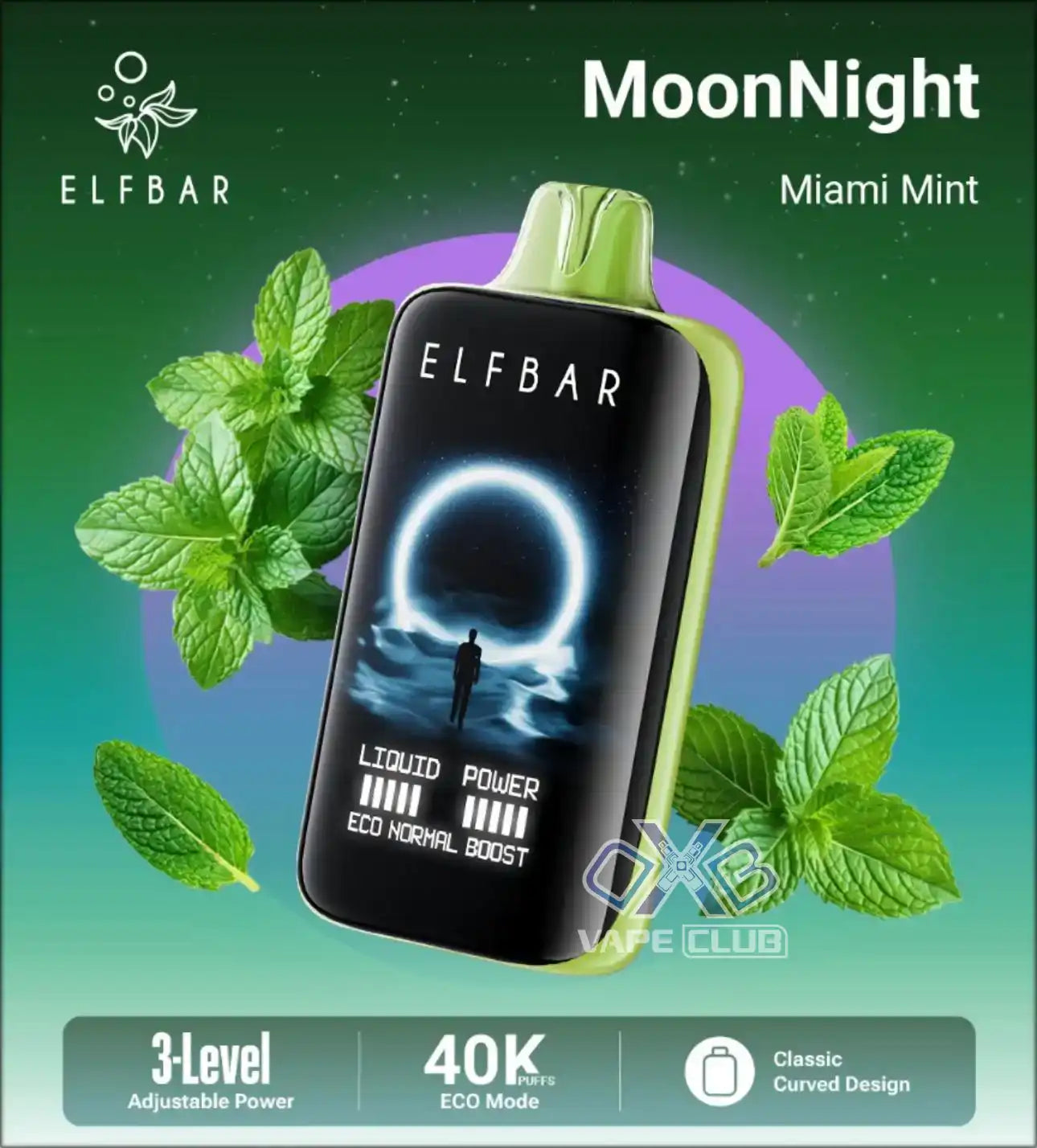 Elf bar Moon Night Miami Mint 40000 puffs.