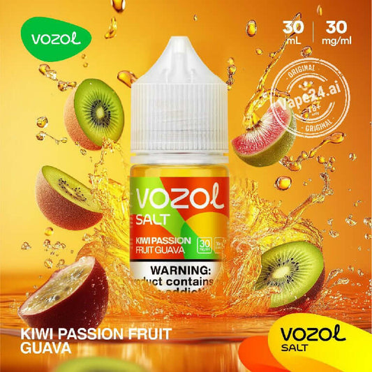 Vozol Saltnic 30mg/ 30ml Kiwi Passion Fruit Guava E-liquid.