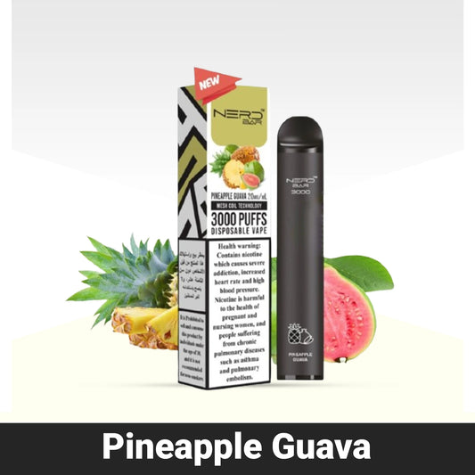NERD BAR 3000 Puffs Pineapple Guava Disposable Vape in Uganda.