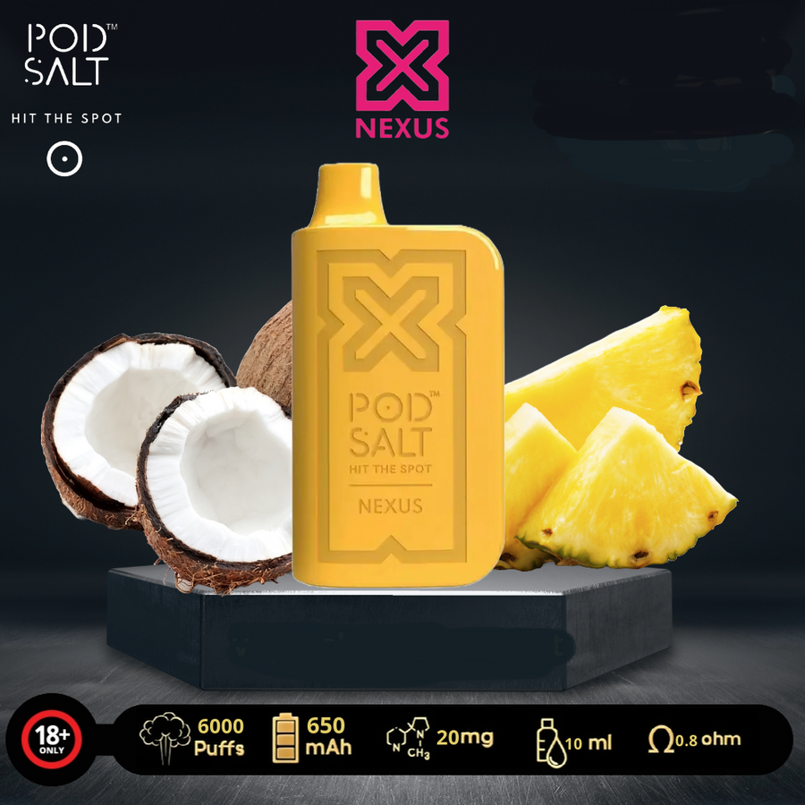 Pod Salt Nexus 6000 Puffs Pina Colada 20mg Disposable Vape In Uganda.