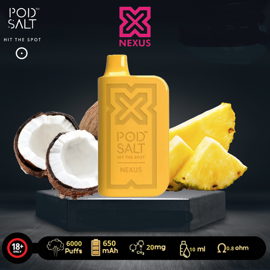 Pod Salt Nexus 6000 Puffs Pina Colada 20mg Disposable Vape In Uganda.