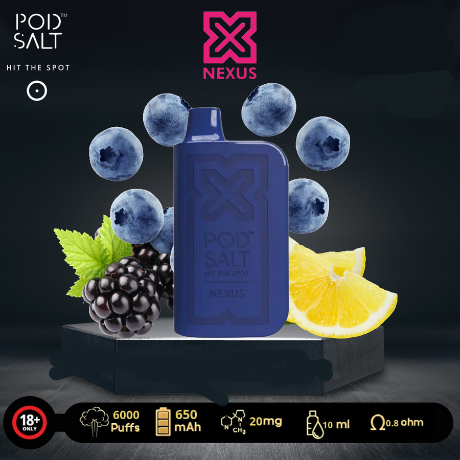 Pod Salt Nexus 6000 Puffs Blueberry Blackberry Lemonade 20mg Disposable Vape In Uganda.