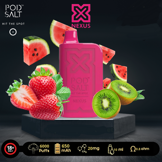 Pod Salt Nexus 6000 Puffs Strawberry Watermelon kiwi 20mg Disposable Vape In Uganda.
