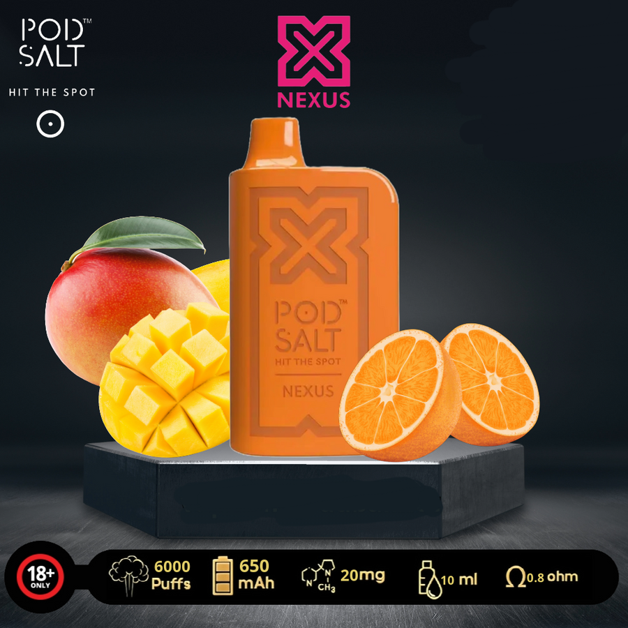Pod Salt Nexus 6000 Puffs Orange Mango Lime 20mg Disposable Vape In Uganda.