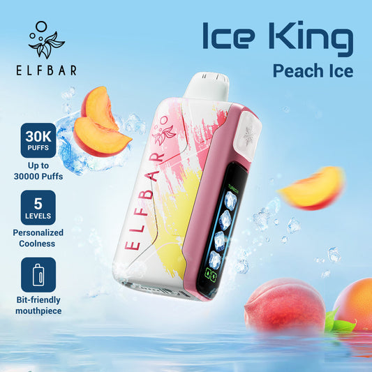 Elf Bar Ice King Peach Ice Disposable Vape 30,000 Puffs 50MG