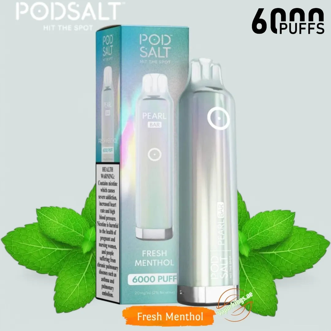 Pod Salt Pearl Bar 6000 Puffs 20mg Sweet Menthol Disposable Vape In Uganda.