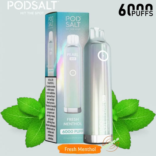 Pod Salt Pearl Bar 6000 Puffs 20mg Sweet Menthol Disposable Vape In Uganda.