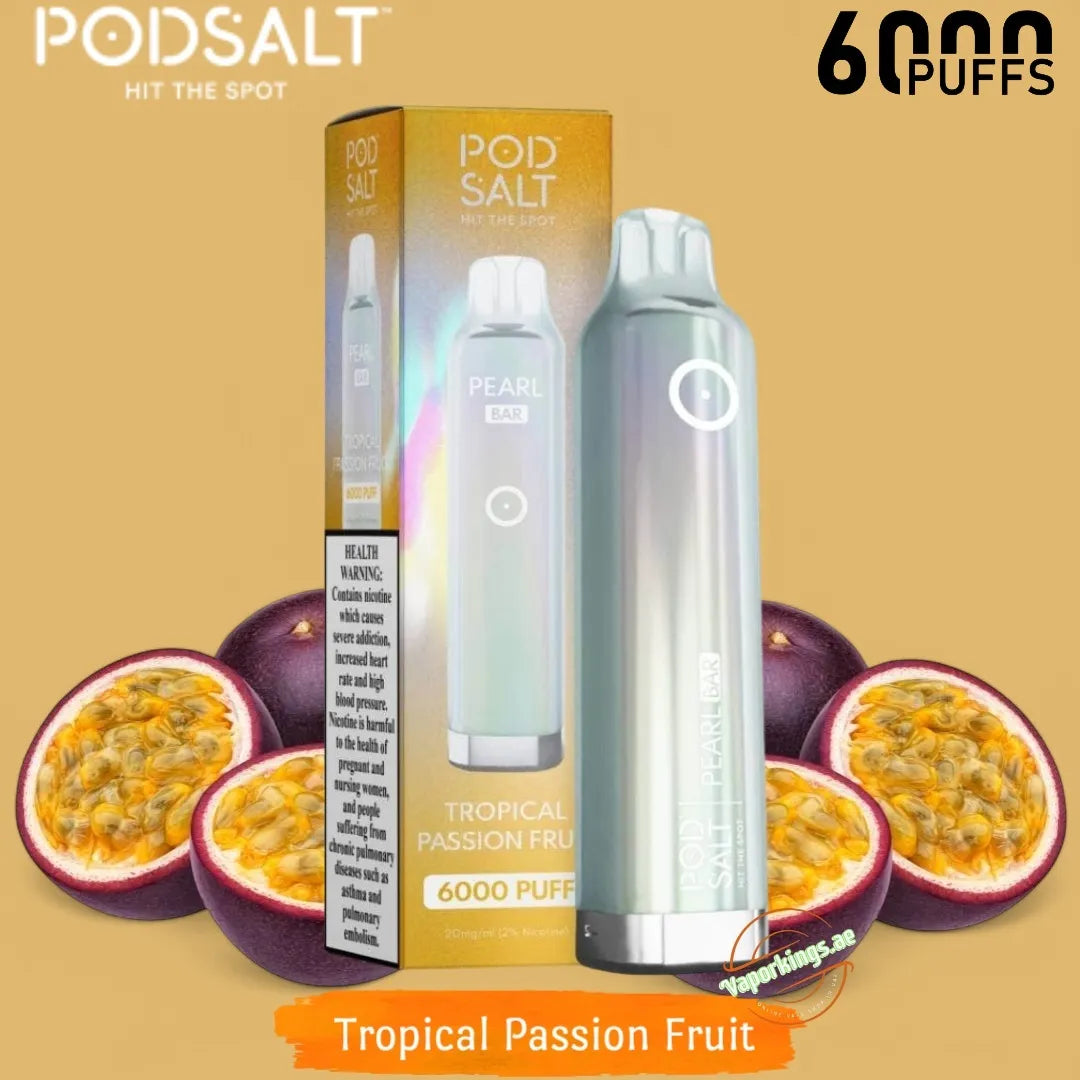 Pod Salt Pearl Bar 6000 Puffs 20mg Tropical Passion Fruit Disposable Vape In Uganda
