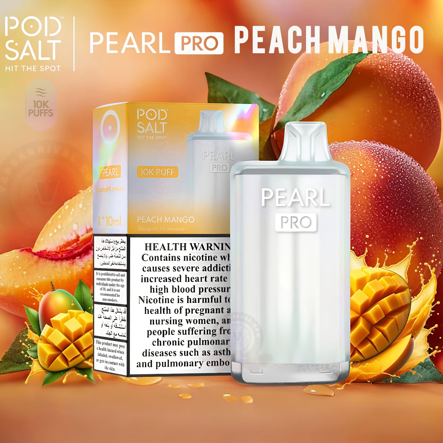 Pod salt pearl pro 10k Peach Mango Disposable Vape.