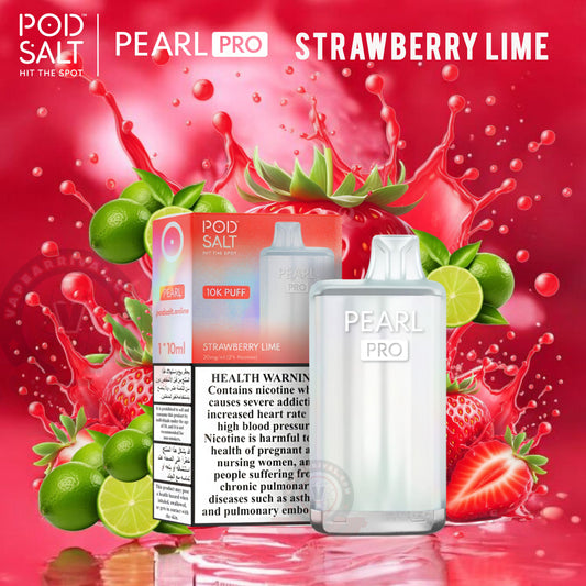 Pod salt pearl pro 10k Strawberry Lime Disposable Vape.