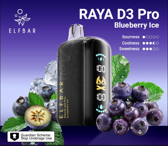 ELF BAR RAYA D3 Pro - Blueberry ice 30,000 puffs