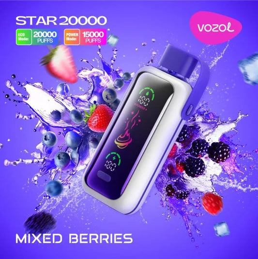 VOZOL Star Mixed Berries 20000 Puffs Disposable Vape in Uganda.