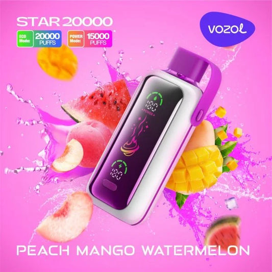 VOZOL Star Peach Mango Watermelon 20000 Puffs Disposable Vape in Uganda.