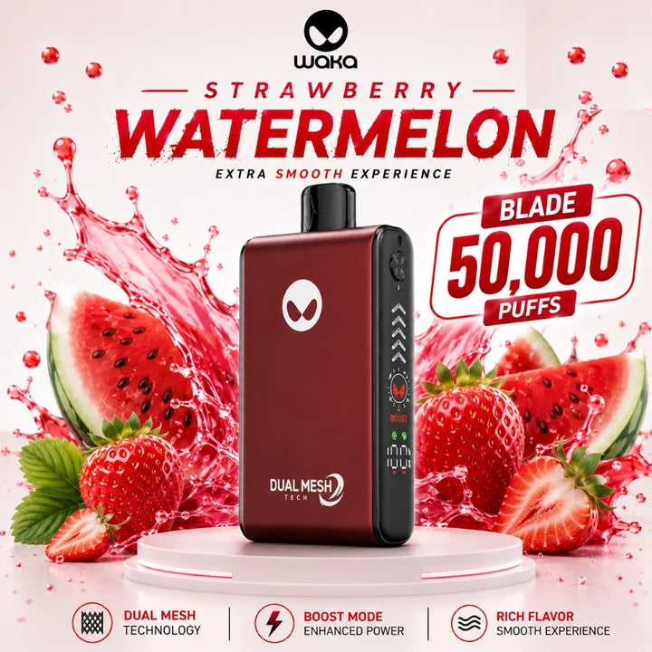 Waka Blade Strawberry Watermelon 50000 Puffs Disposable Vape In Kampala