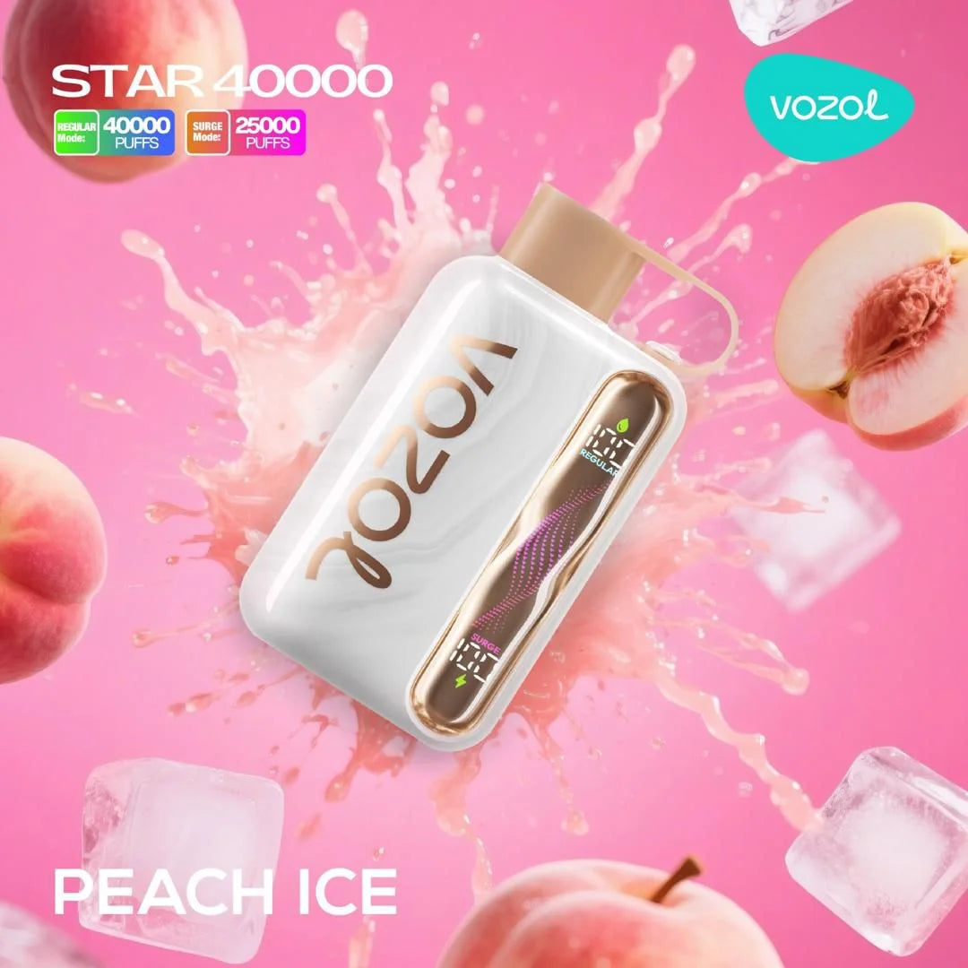 Vozol Star 40,000 Peach Ice Disposable.