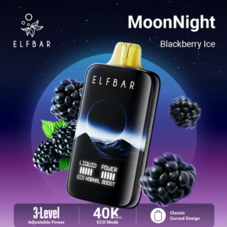 Elf bar Moon Night Black Berry Ice 40000 puffs.
