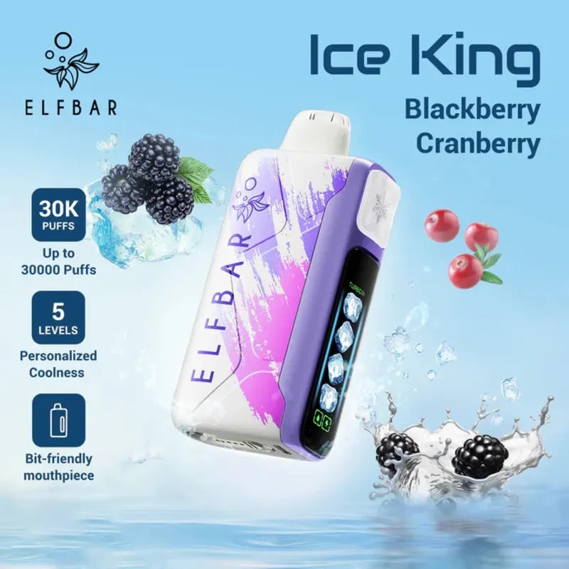 Elf Bar Ice King Black berry Cran berry Disposable Vape 30,000 Puffs 50MG
