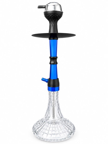 Premium Hookah Single Hose Set, Glass Vase, Stainless Steel Design