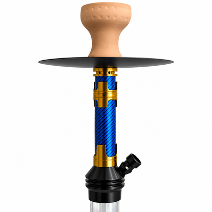 Premium Hookah Single Hose Set, Glass Vase, Stainless Steel Design