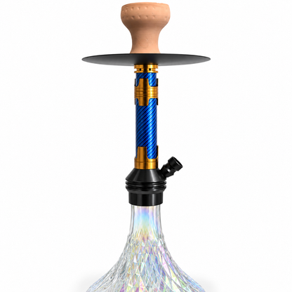 Premium Hookah Single Hose Set, Glass Vase, Stainless Steel Design