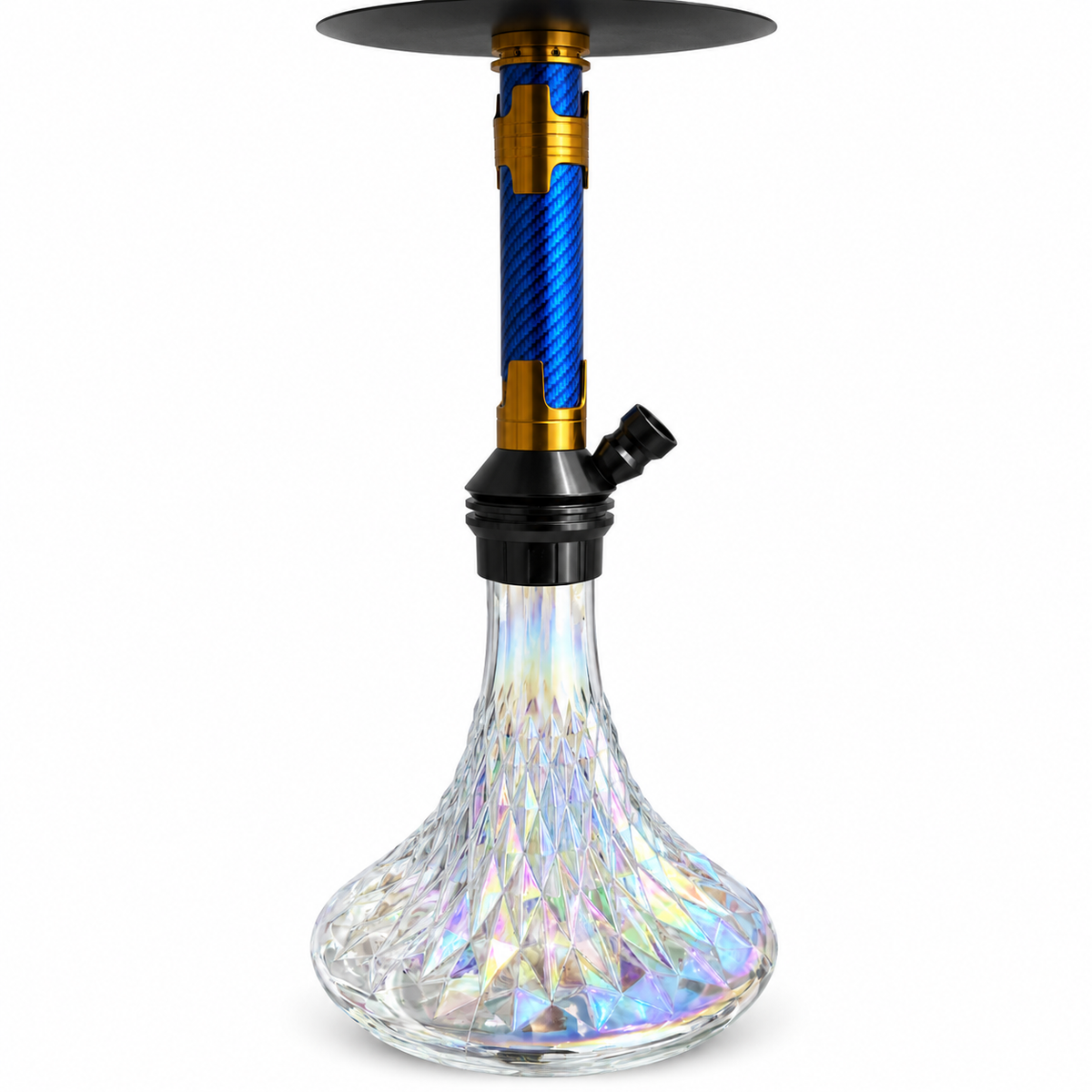 Premium Hookah Single Hose Set, Glass Vase, Stainless Steel Design
