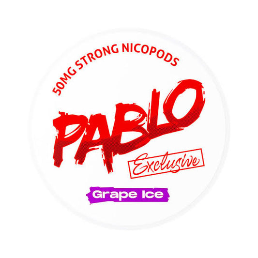 Pablo Exclusive Grape ice nicotine pouches in Uganda.