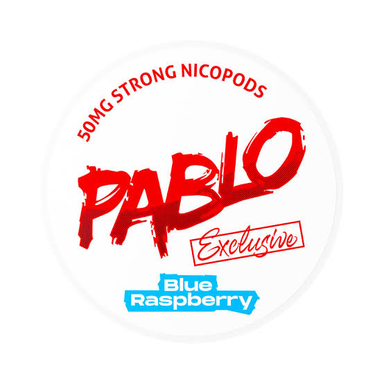 Pablo Exclusive Blue Raspberry nicotine pouches in Uganda.